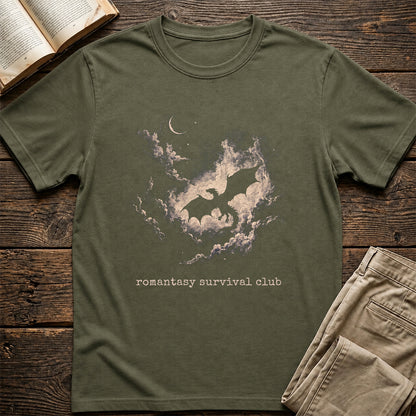 Fantasy Dragon Clouds Softstyle T-Shirt | Book Lover Gift Military Green
