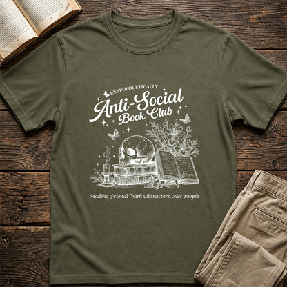 Anti-Social Book Club Softstyle T-Shirt | Book Lover Gift Military Green