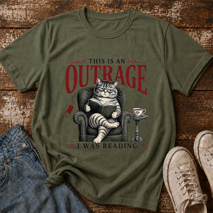 This Is An Outrage Softstyle T-Shirt | Book Lover Gift Military Green