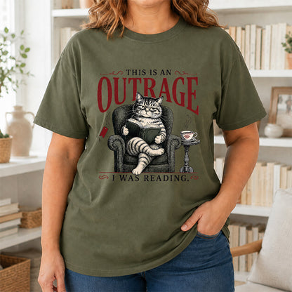 This Is An Outrage Softstyle T-Shirt | Book Lover Gift Military Green