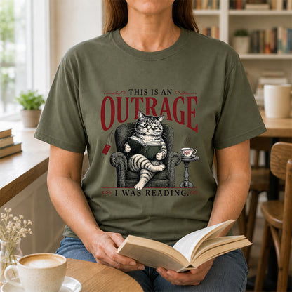 This Is An Outrage Softstyle T-Shirt | Book Lover Gift Military Green