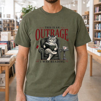 This Is An Outrage Softstyle T-Shirt | Book Lover Gift Military Green