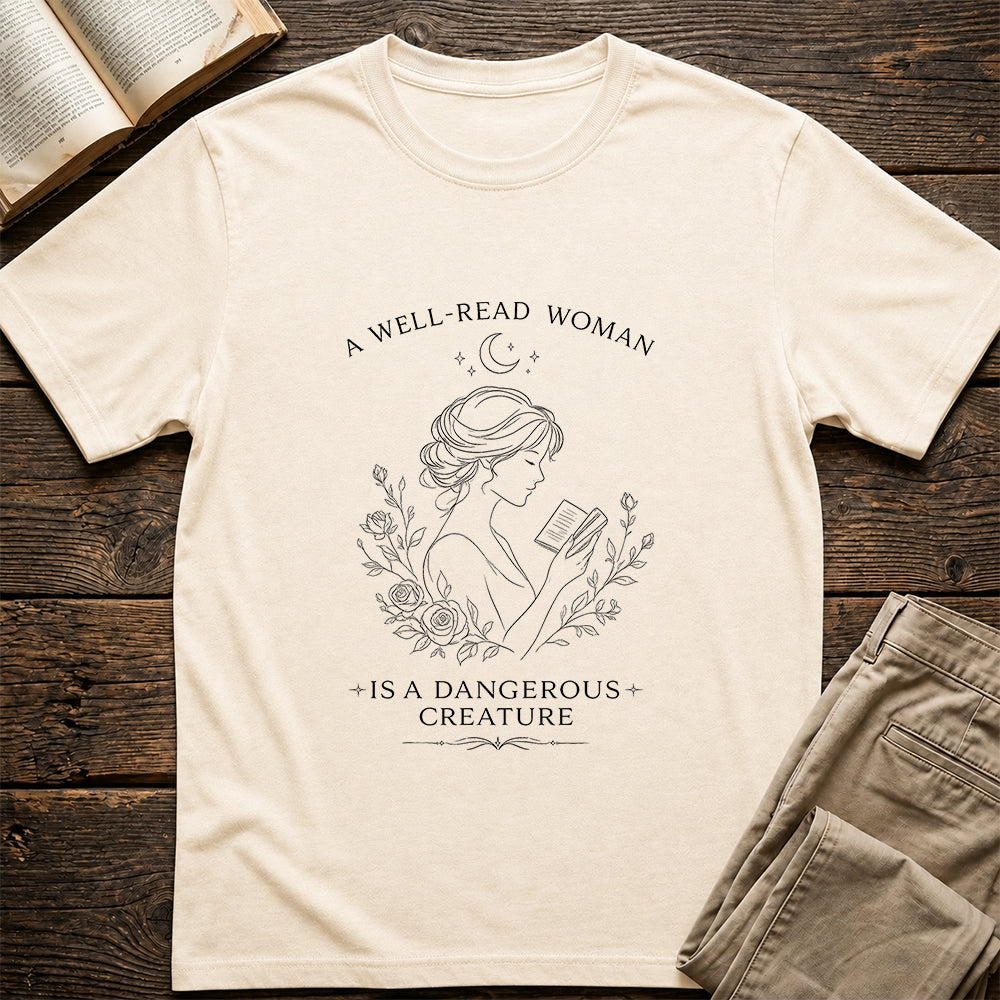 A Well Read Woman Softstyle T-Shirt | Book Lover Gift Natural