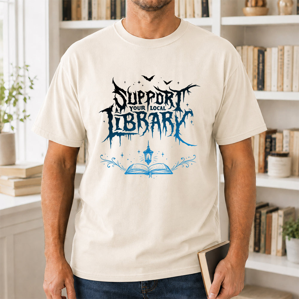 Support Your Local Library Softstyle T-Shirt | Book Lover Gift Natural