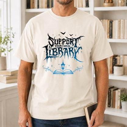Support Your Local Library Softstyle T-Shirt | Book Lover Gift Natural