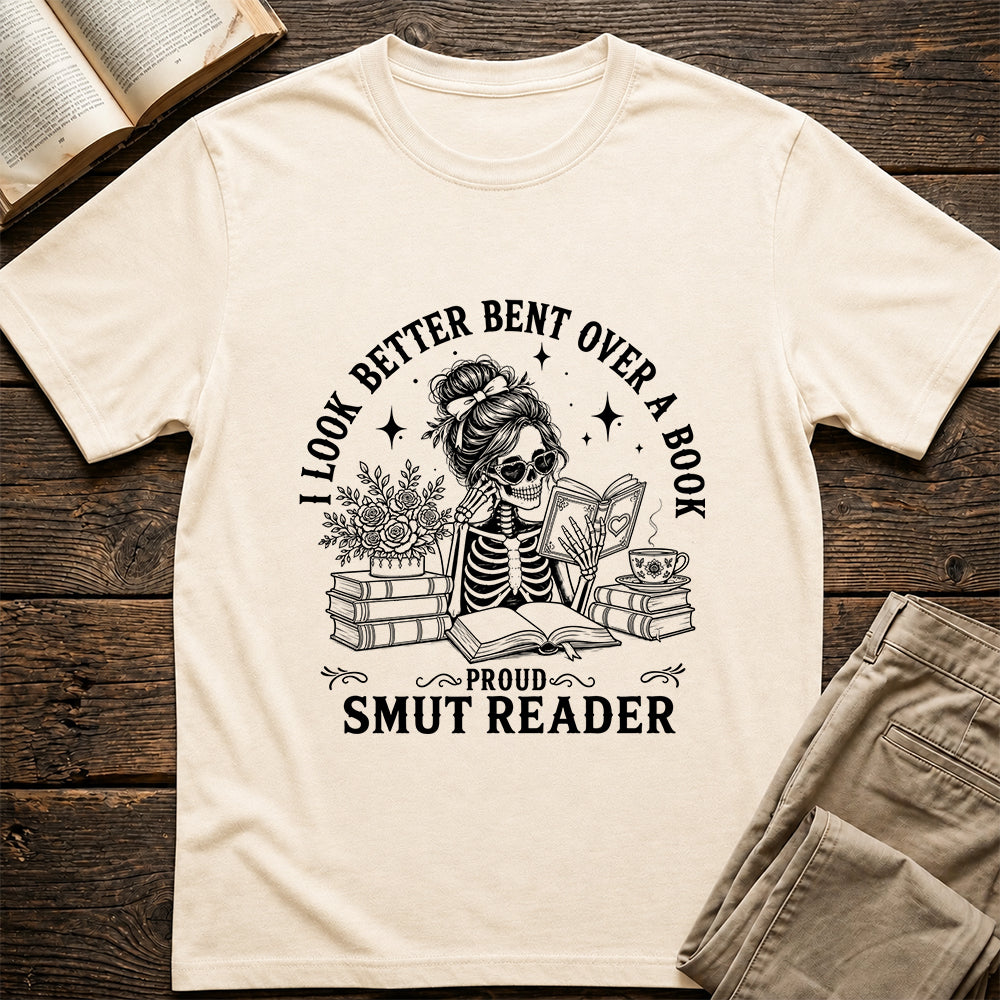 I Look Better Bend Over A Book Softstyle T-Shirt | Book Lover Gift Natural