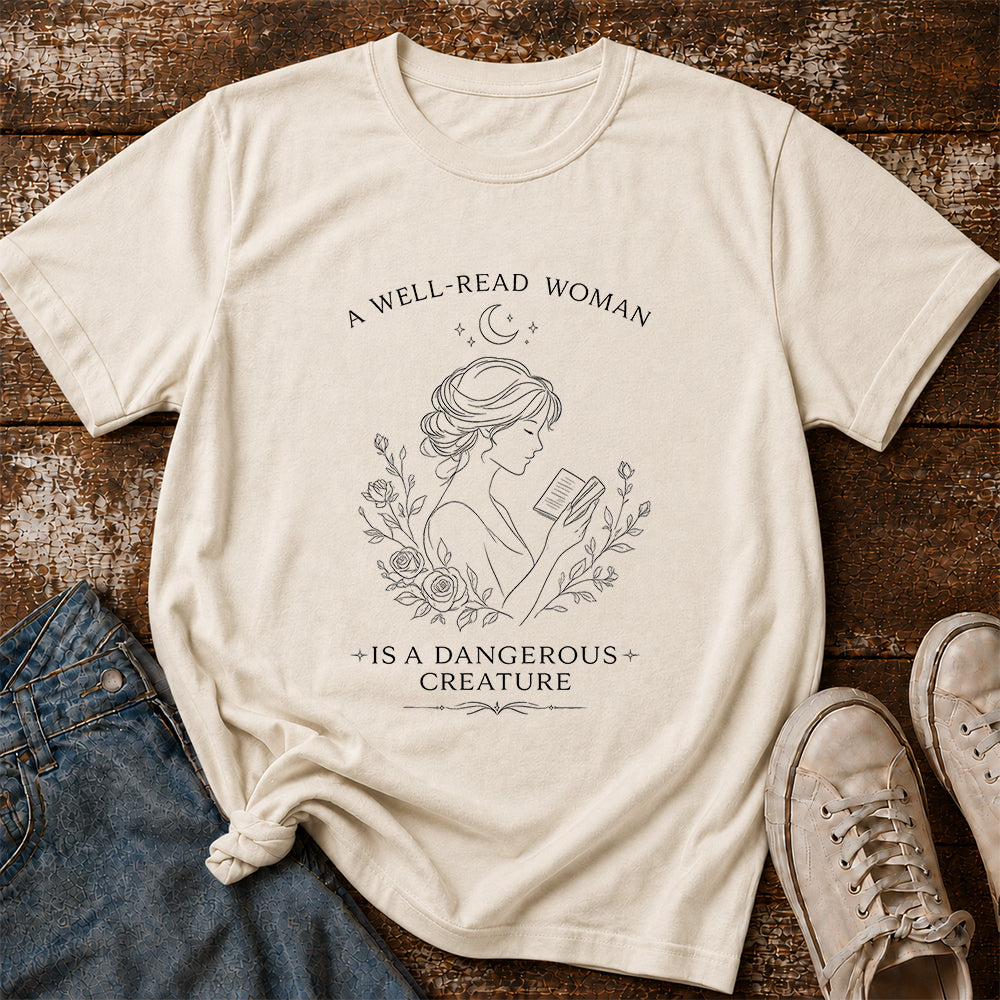 A Well Read Woman Softstyle T-Shirt | Book Lover Gift Natural