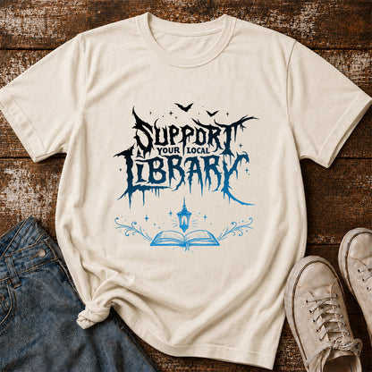 Support Your Local Library Softstyle T-Shirt | Book Lover Gift Natural