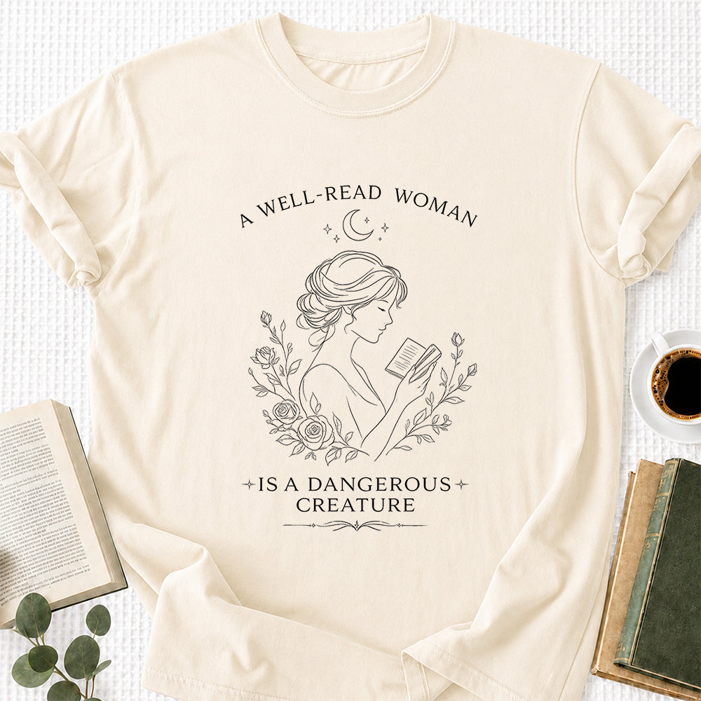 A Well Read Woman Softstyle T-Shirt | Book Lover Gift Natural