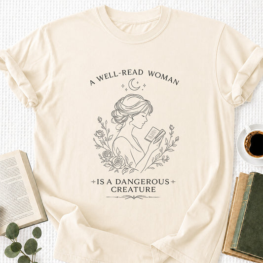 A Well Read Woman Softstyle T-Shirt | Book Lover Gift Natural
