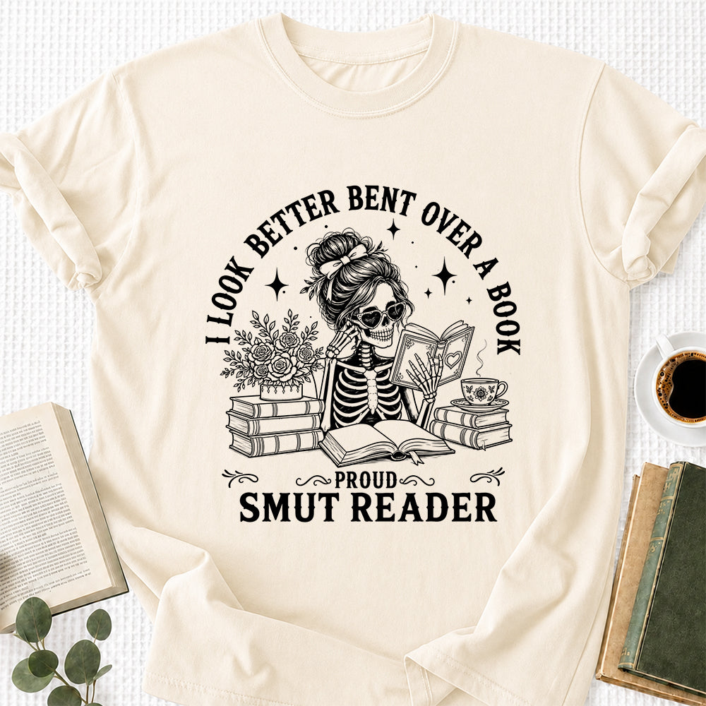 I Look Better Bend Over A Book Softstyle T-Shirt | Book Lover Gift Natural