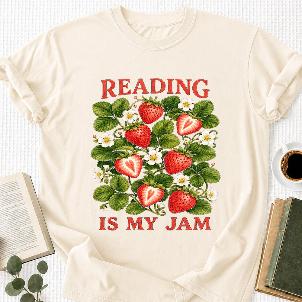 Reading Is My Jam Softstyle T-Shirt | Book Lover Gift Natural