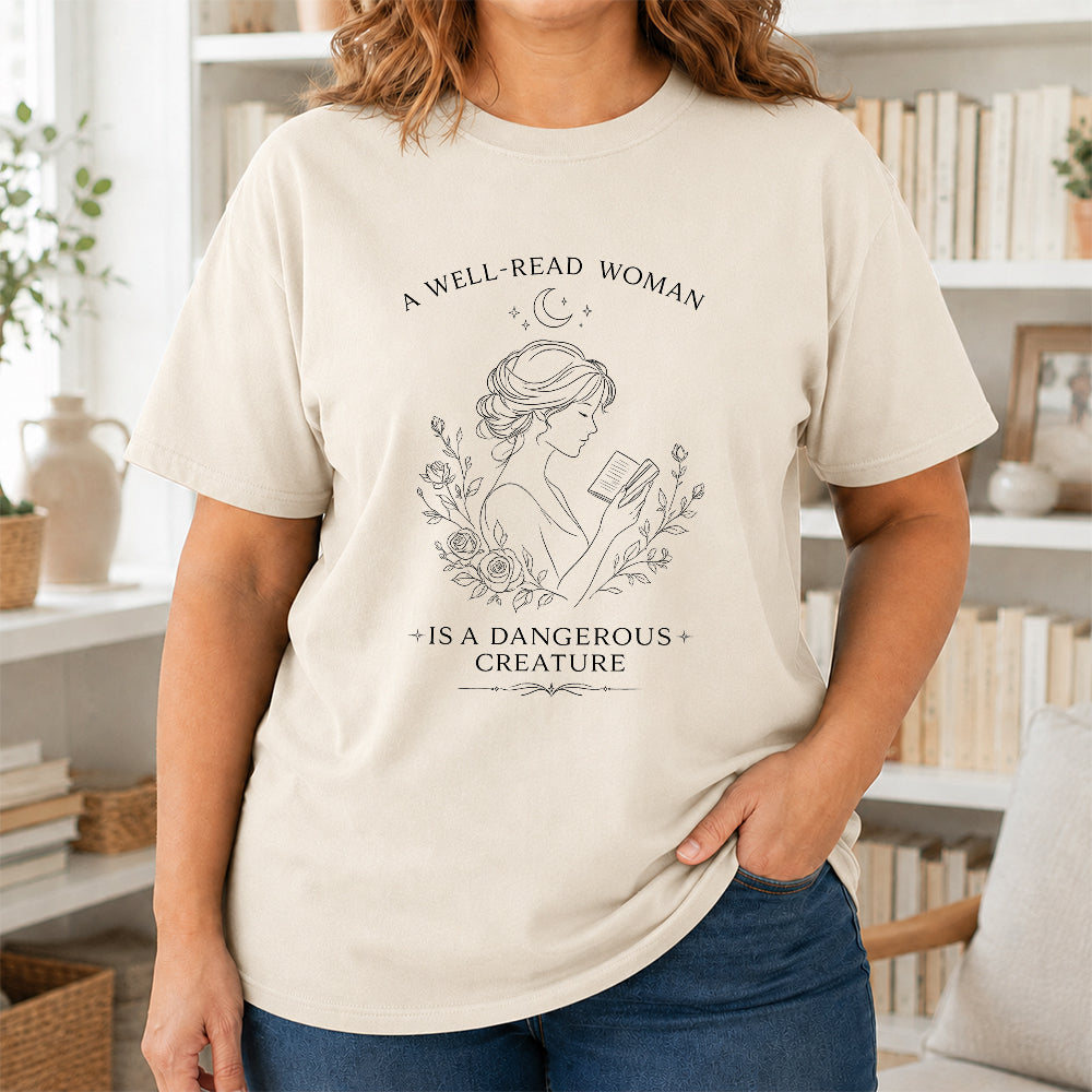 A Well Read Woman Softstyle T-Shirt | Book Lover Gift Natural
