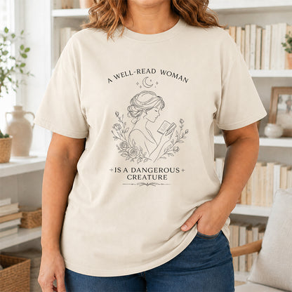 A Well Read Woman Softstyle T-Shirt | Book Lover Gift Natural