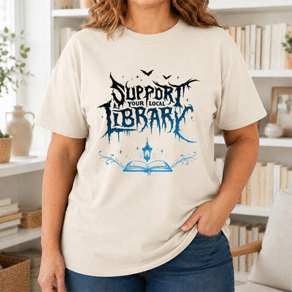 Support Your Local Library Softstyle T-Shirt | Book Lover Gift Natural