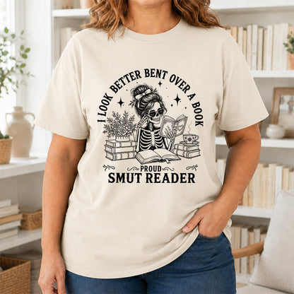 I Look Better Bend Over A Book Softstyle T-Shirt | Book Lover Gift Natural