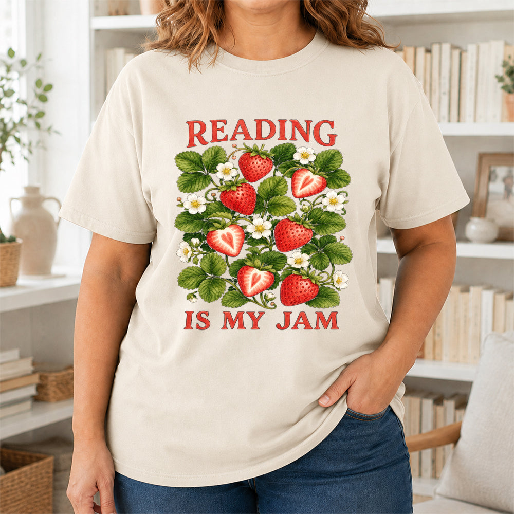 Reading Is My Jam Softstyle T-Shirt | Book Lover Gift Natural