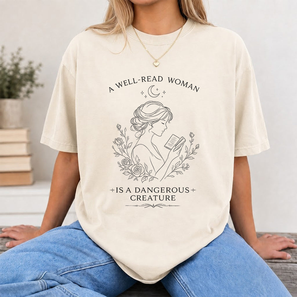 A Well Read Woman Softstyle T-Shirt | Book Lover Gift Natural