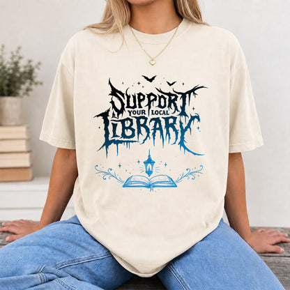 Support Your Local Library Softstyle T-Shirt | Book Lover Gift Natural