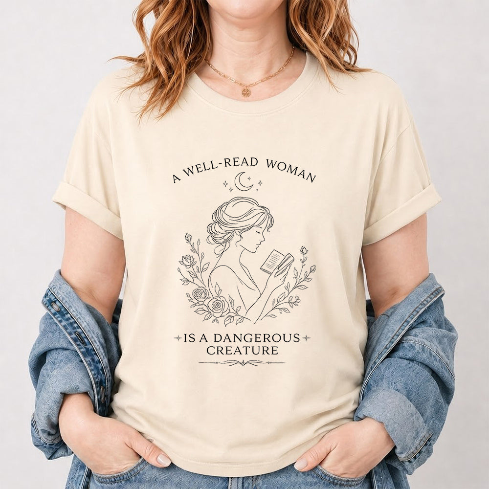 A Well Read Woman Softstyle T-Shirt | Book Lover Gift Natural