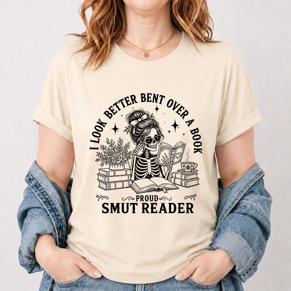 I Look Better Bend Over A Book Softstyle T-Shirt | Book Lover Gift Natural