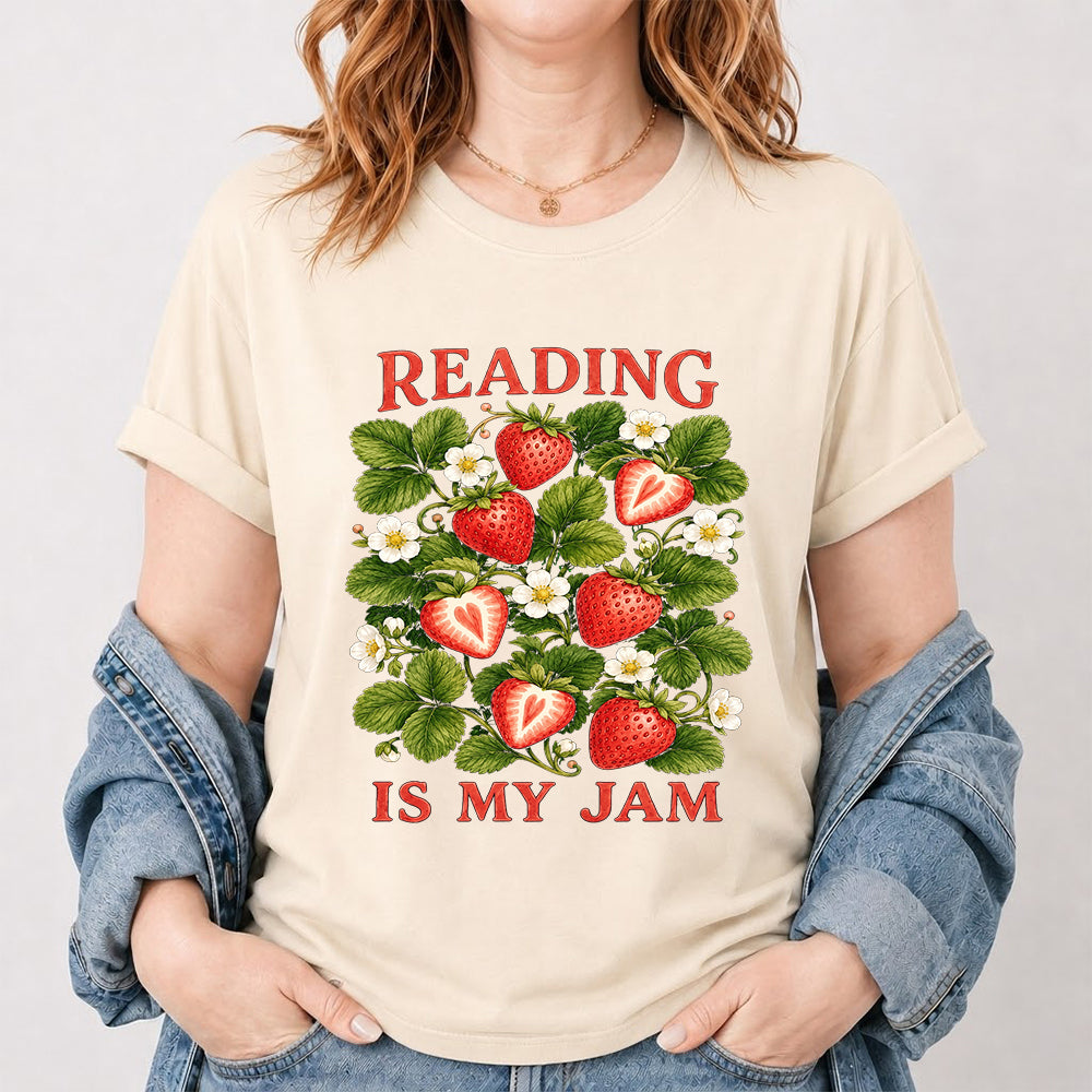 Reading Is My Jam Softstyle T-Shirt | Book Lover Gift Natural