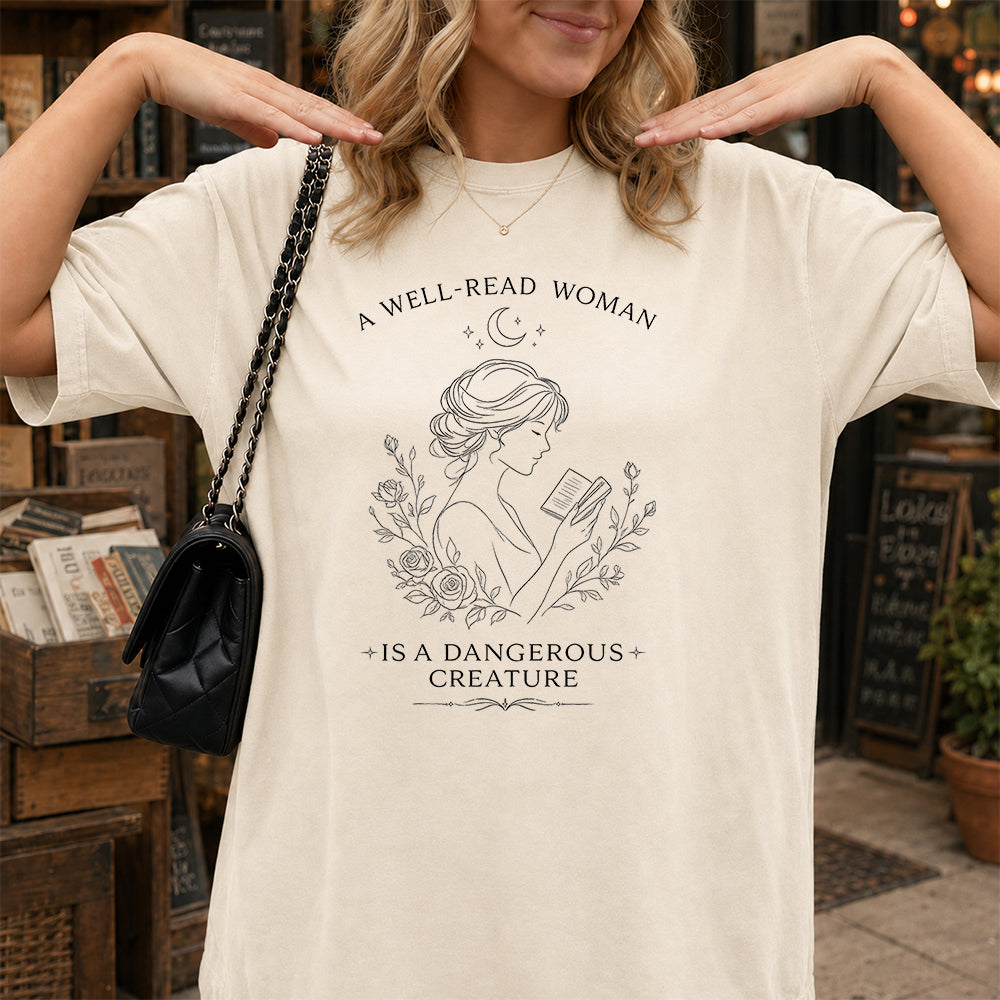 A Well Read Woman Softstyle T-Shirt | Book Lover Gift Natural