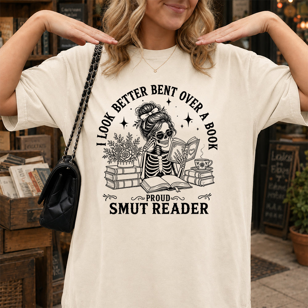 I Look Better Bend Over A Book Softstyle T-Shirt | Book Lover Gift Natural