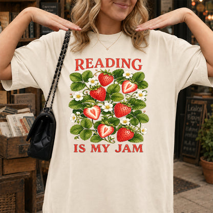 Reading Is My Jam Softstyle T-Shirt | Book Lover Gift Natural