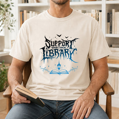 Support Your Local Library Softstyle T-Shirt | Book Lover Gift Natural