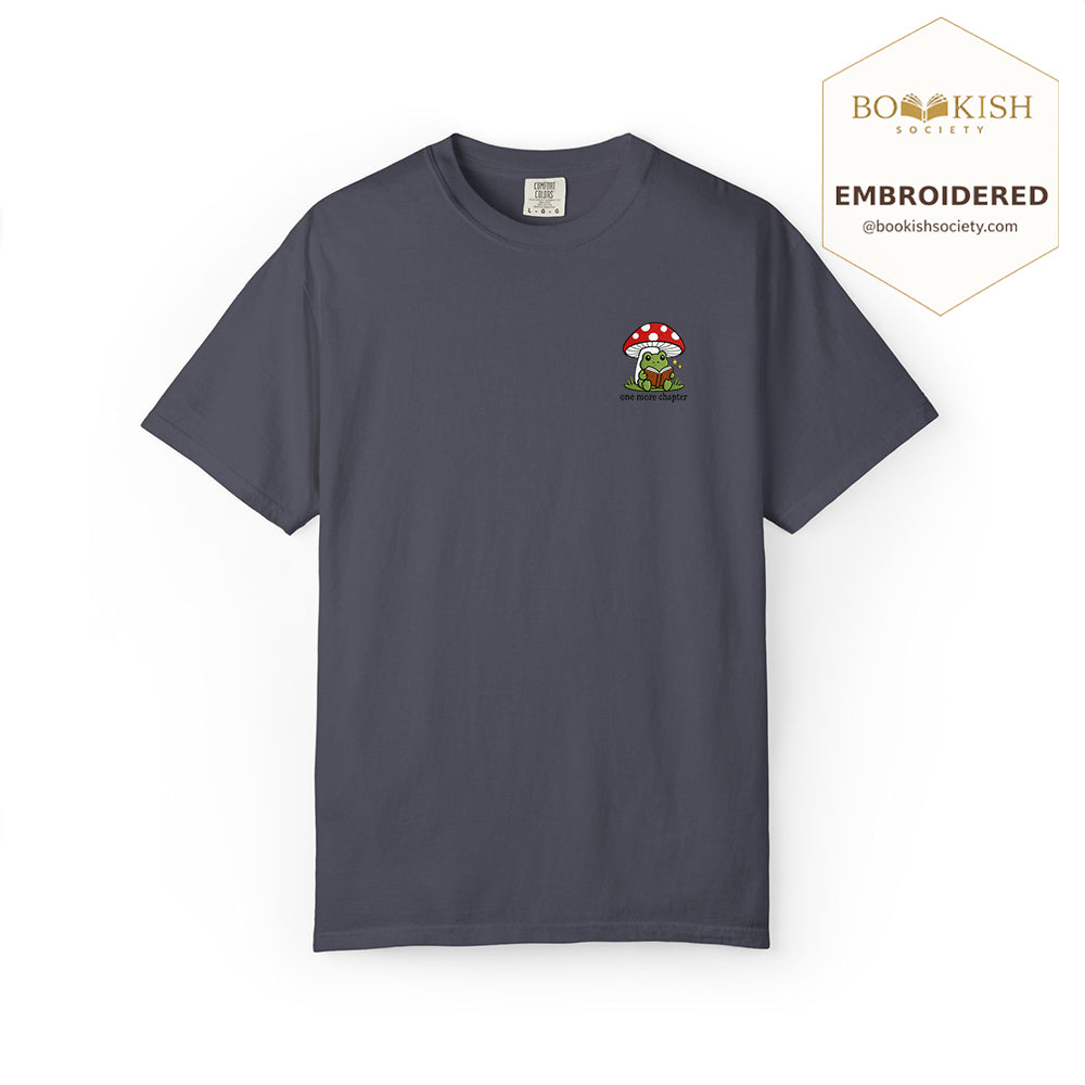 Embroidered One More Chapter Comfort Color ® T-shirt Book Lover Gift Navy