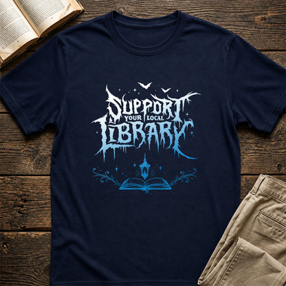 Support Your Local Library Softstyle T-Shirt | Book Lover Gift Navy