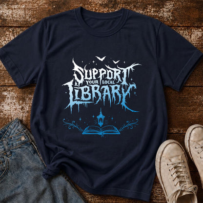 Support Your Local Library Softstyle T-Shirt | Book Lover Gift Navy