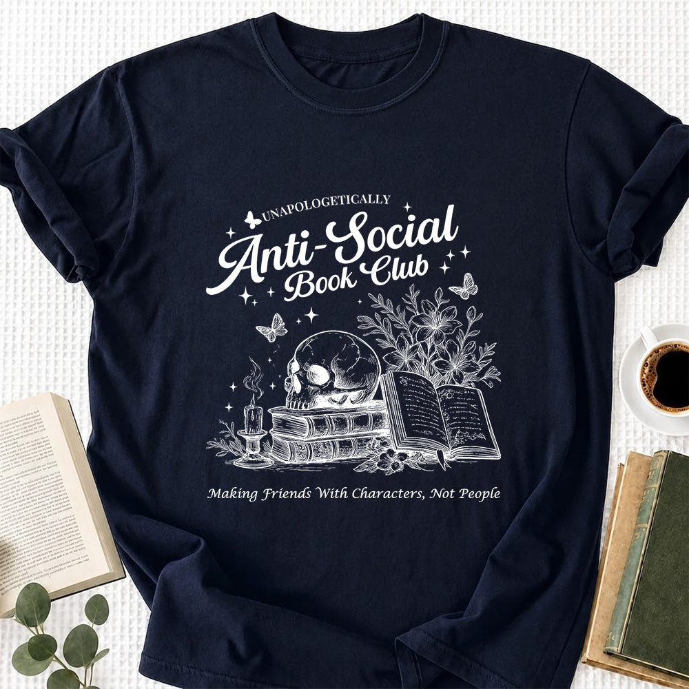Anti-Social Book Club Softstyle T-Shirt | Book Lover Gift Navy