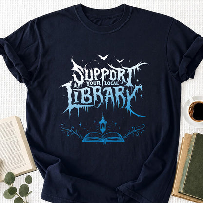 Support Your Local Library Softstyle T-Shirt | Book Lover Gift Navy