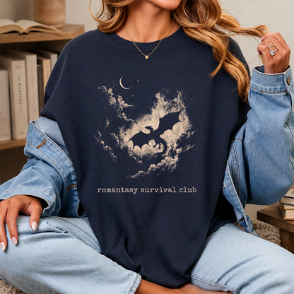 Fantasy Dragon Clouds Softstyle T-Shirt | Book Lover Gift Navy