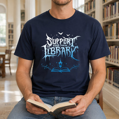 Support Your Local Library Softstyle T-Shirt | Book Lover Gift Navy