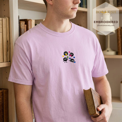 Embroidered Sprite Catching Star Candy Comfort Color ® T-shirt Book Lover Gift orchid