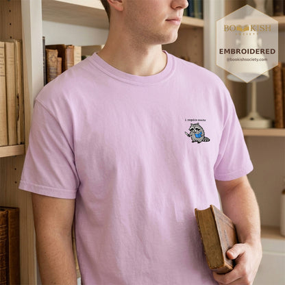 Embroidered I Require Snacks Comfort Color ® T-shirt Book Lover Gift Orchid