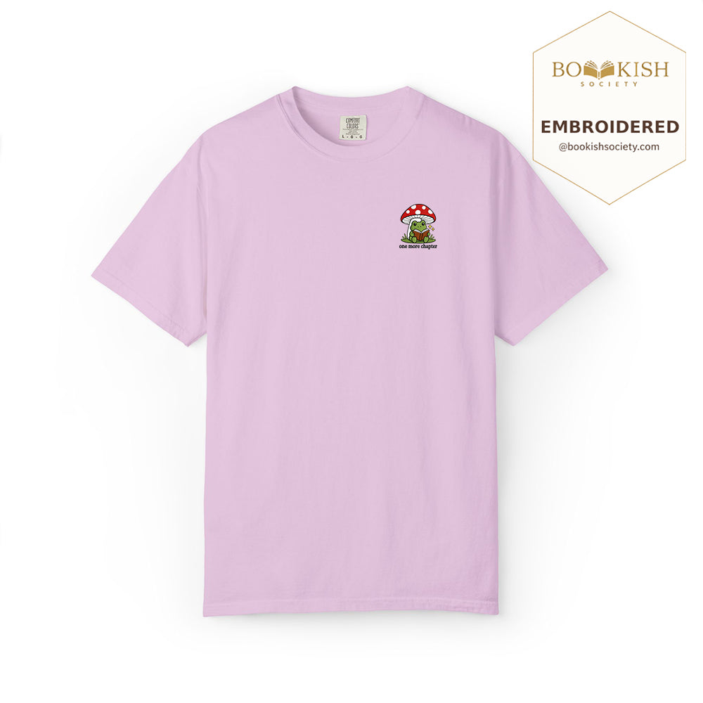 Embroidered One More Chapter Comfort Color ® T-shirt Book Lover Gift Orchid