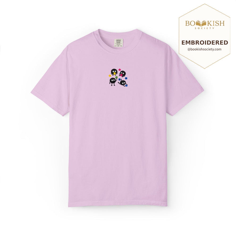 Embroidered Sprite Catching Star Candy Comfort Color ® T-shirt Book Lover Gift orchid