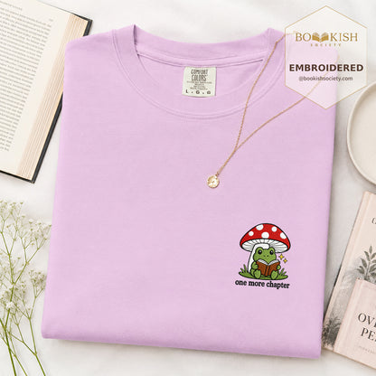 Embroidered One More Chapter Comfort Color ® T-shirt Book Lover Gift Orchid