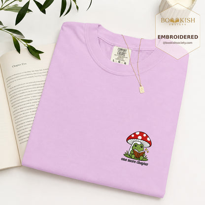 Embroidered One More Chapter Comfort Color ® T-shirt Book Lover Gift Orchid