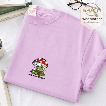 Embroidered One More Chapter Comfort Color ® T-shirt Book Lover Gift Orchid