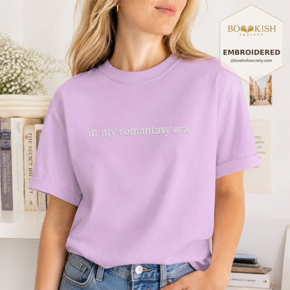 Embroidered in my fantasy romance era Comfort Color ® T-shirt Book Lover Gift Orchid