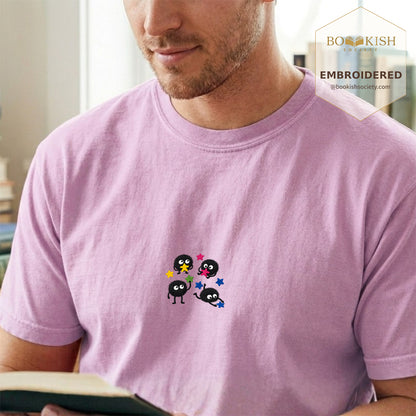 Embroidered Sprite Catching Star Candy Comfort Color ® T-shirt Book Lover Gift orchid
