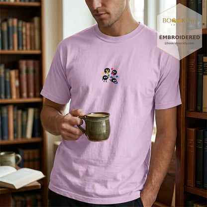 Embroidered Sprite Catching Star Candy Comfort Color ® T-shirt Book Lover Gift orchid