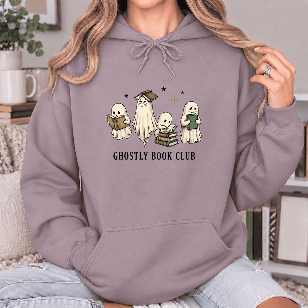 Ghostly Book Club Softstyle Hoodie | Spooky Book Lover Gift Paragon