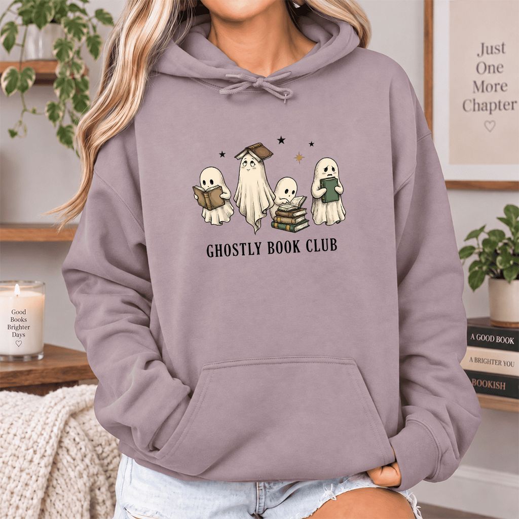 Ghostly Book Club Softstyle Hoodie | Spooky Book Lover Gift Paragon