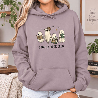 Ghostly Book Club Softstyle Hoodie | Spooky Book Lover Gift Paragon